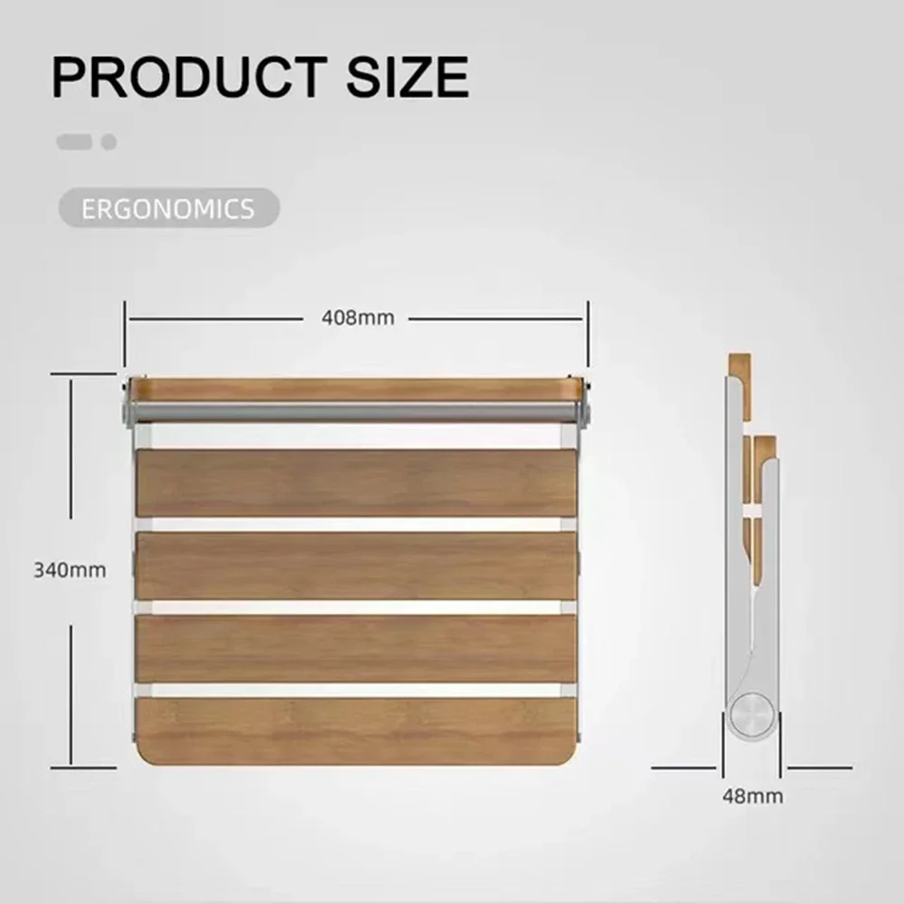 Складная скамейка для ванной комнаты сиденье пожилых людей настенное подвесное