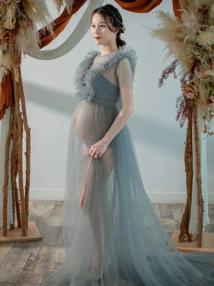 Зеленые платья для беременных Одежда длинное платье женщин Сексуальная