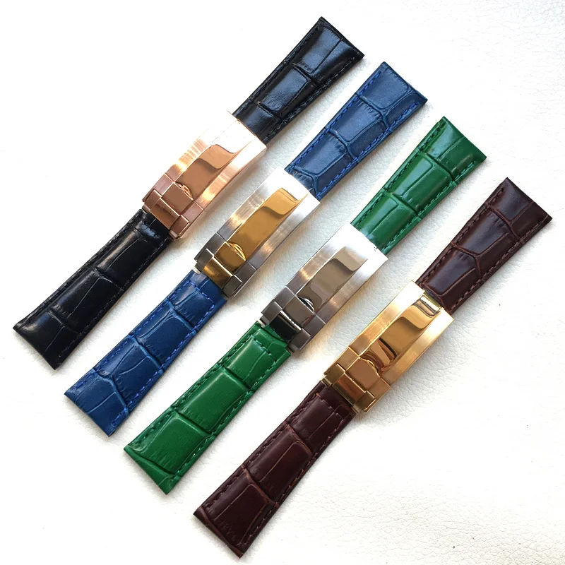 

20mm Calf Watch Band Strap for Rolex Datejust Day Date Oyster Perpetual GMT ii 2 Genuine Cowhide Leather Bracelet Belt Watchband