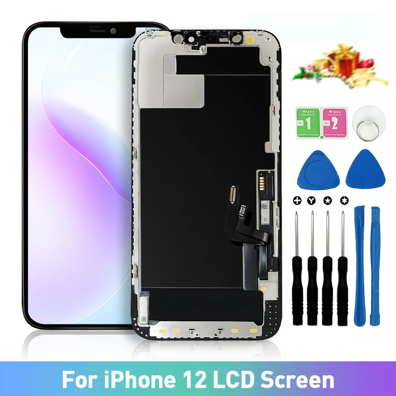 

LCD Display For iPhone 12 Pro Max Screen True Tone OLED Incell for 12 Pro Replacement Display No Dead Pixel Digitizer Assembly