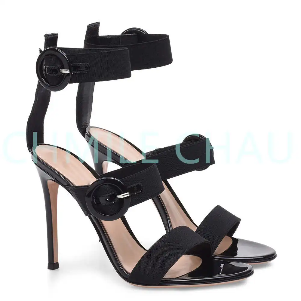 Gladiator Rome Elegant Luxury Designer Women Sandals Buckles Ankle Strap Stiletto High Heel Sexy Party Plus Size Shoe 199-CHC-31