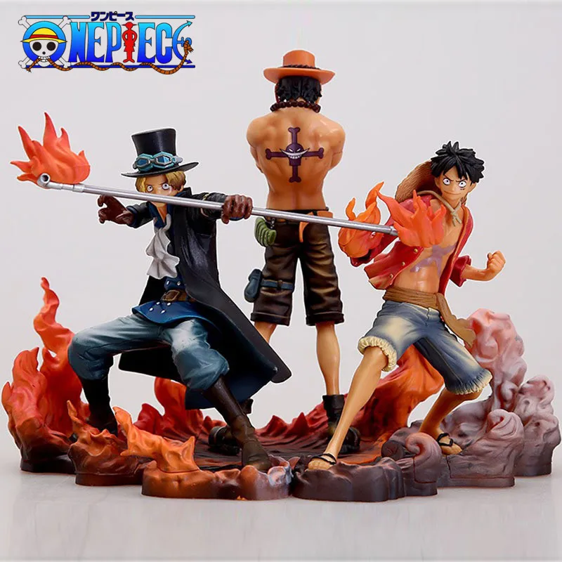 

1-3CPS One Piece Аниме экшн-фигурка Луффи Эйс сабо 3 братья Статуэтка Коллекционная модель Декор Игрушки для детей подарок