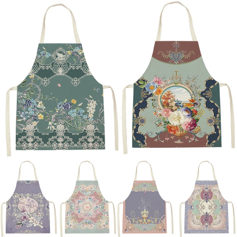 

Кухонный Фартук WQL2882 для женщин, без рукавов, из хлопка и льна