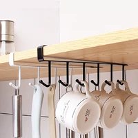 iron 6 hooks kitchen hanging shelf storage hooks hanging wardrobe cabinet organizer cup towel holder kitchen supplies accessorie