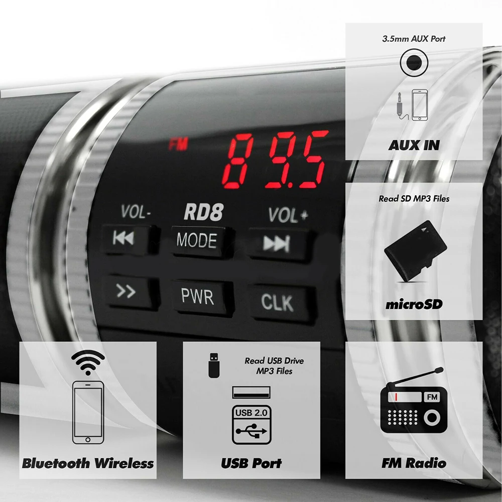 

Motorcycle Motorcycle Bluetooth Music Player Waterproof LED Display Radio Set Sound Sound System System Waterproof