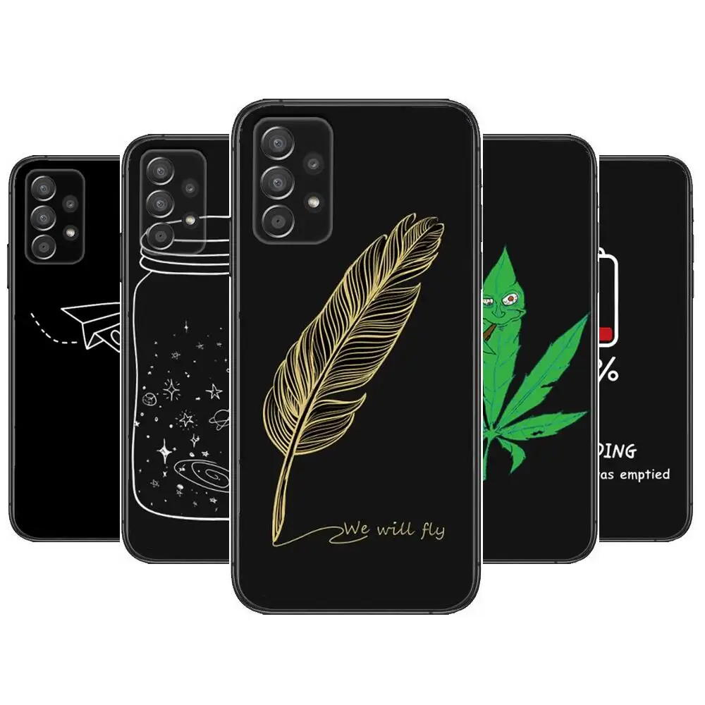 

luxury cute cartoon Phone Case Hull For Samsung Galaxy A70 A50 A51 A71 A52 A40 A30 A31 A90 A20E 5G a20s Black Shell Art Cell Cov