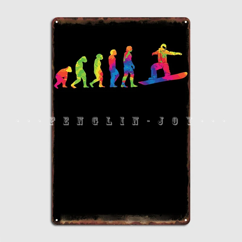 

Металлический знак эволюции сноуборда, паба, гаража, Настенный декор, фотопостер