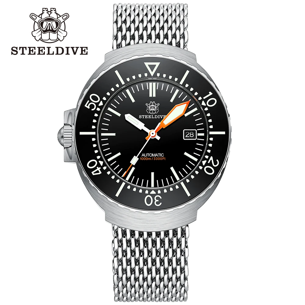 STEELDIVE SD1989 Shark Luxury Mechanical Wristwatch Super Luminous 1000M Waterproof 316L Stainless Steel NH35 Dive Watch For Men