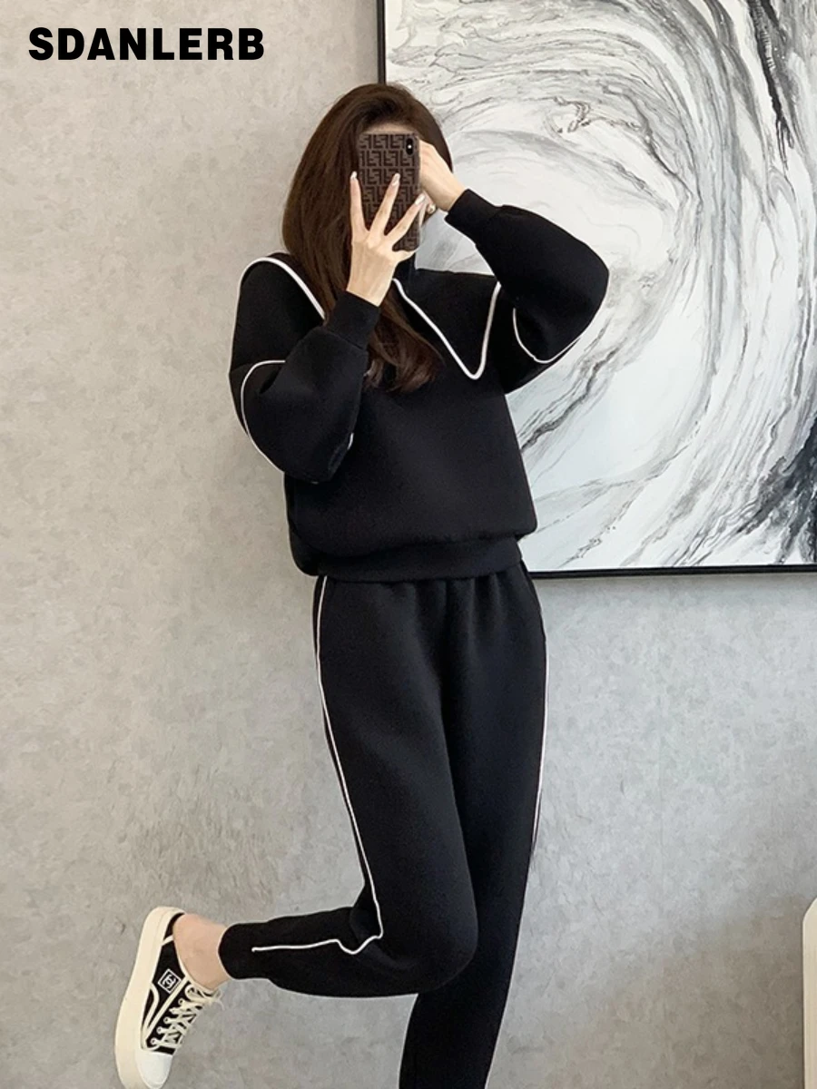 Sports Leisure Suit for Women Spring and Autumn 2022 New Loose Shawl Hoody Sweatshirt Ankle Banded Pants Two-Piece Set Fashion