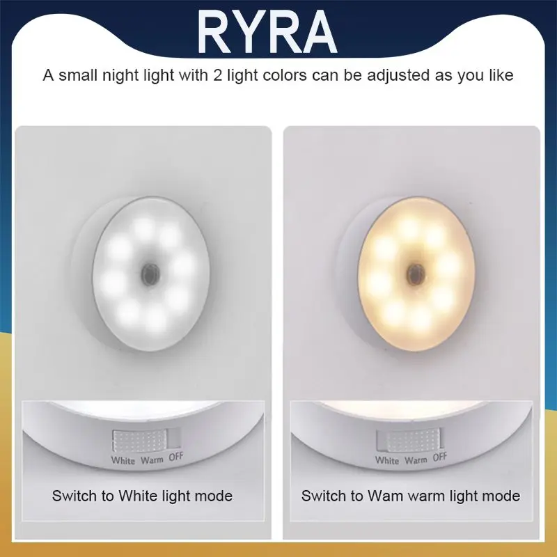 

1pcs Usb Chargeable Led Light Closet Lamp Human Body Sensor Light Motion Sensor Light Wardrobe Night Light Usb Led Night Lights