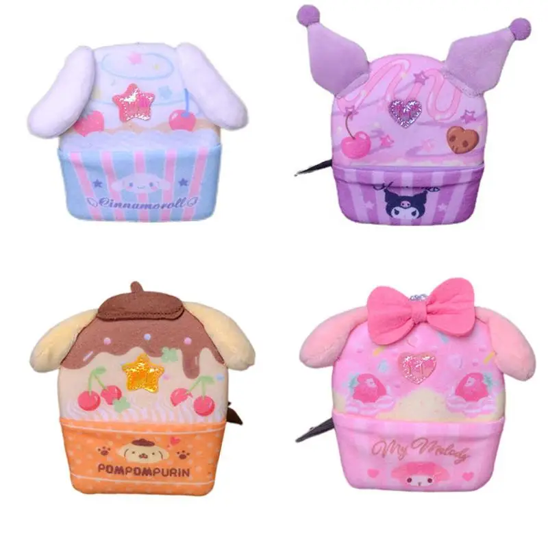 

Kawaii Sanriod аниме фрукты серия My Melody Kuromi Cinnamoroll девушка сердце плюшевая монета Фотосумка девочка подарок