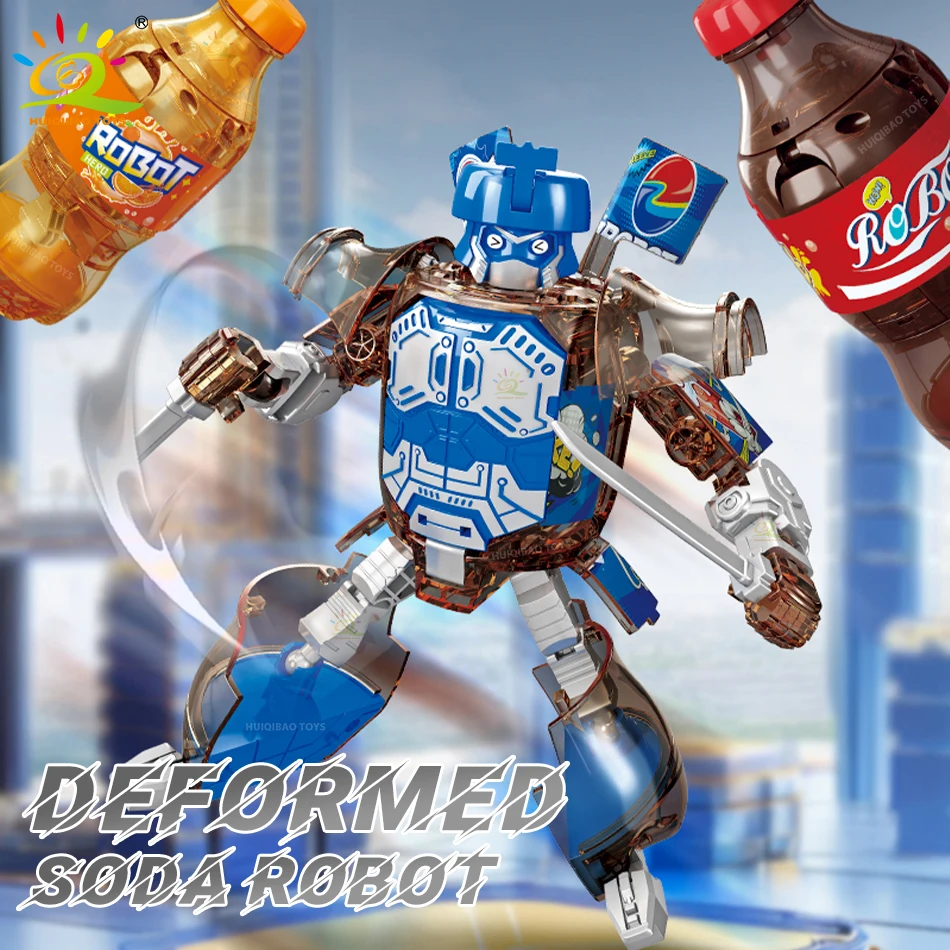 Фигурка Робота-трансформер С Деформируемой Бутылкой Газировки Искусственная