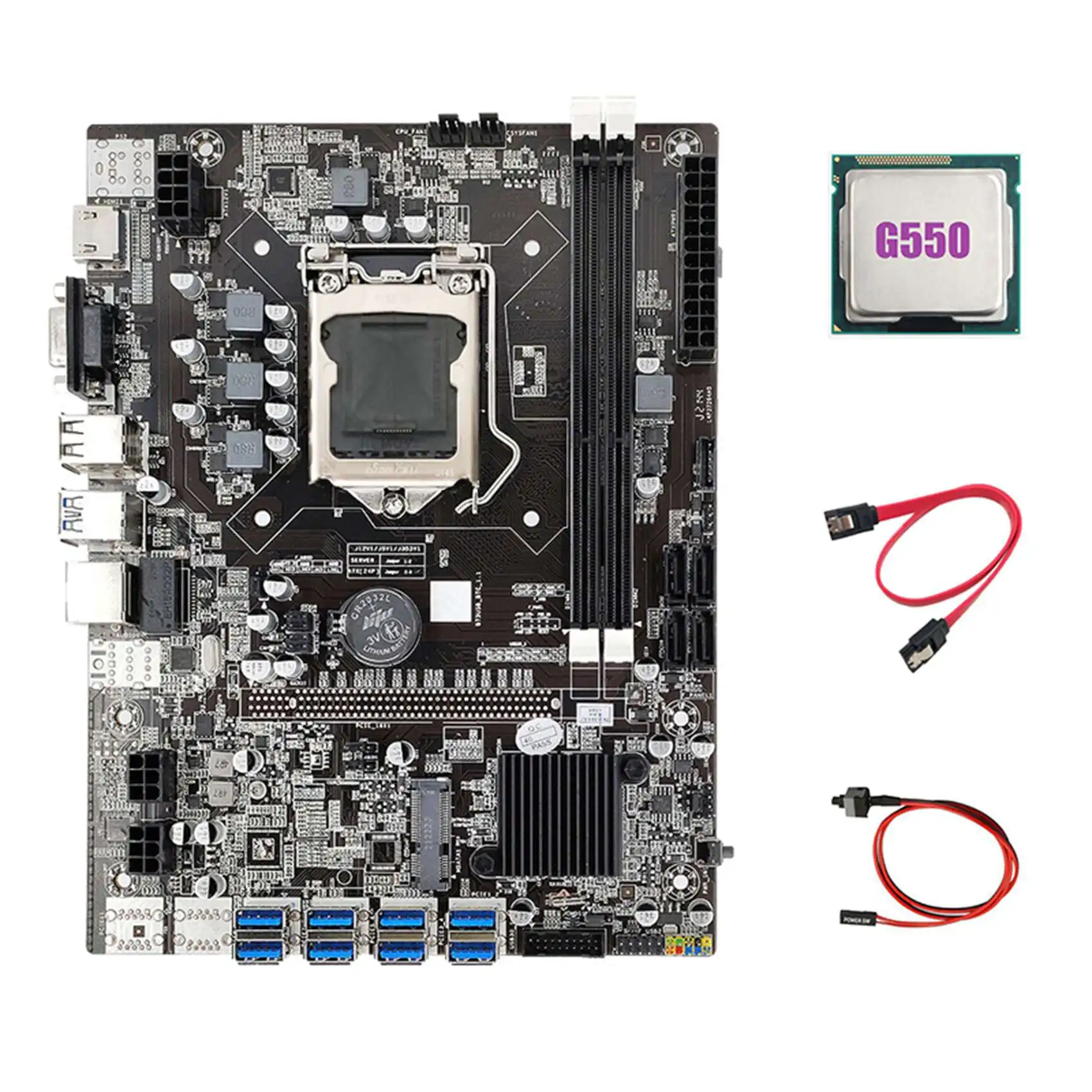 

Материнская плата B75 USB ETH 8xpcie USB адаптер + G550 CPU + SATA кабель + коммутационный кабель LGA1155 B75 USB Майнер материнская плата