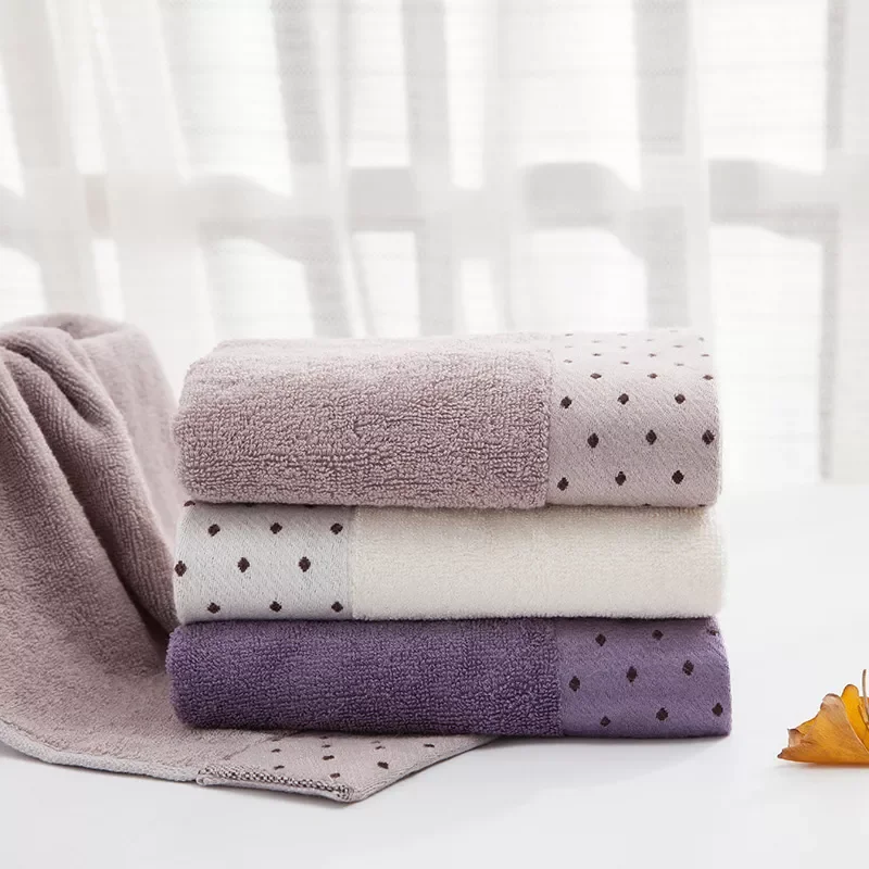 Мягкое хлопковое банное полотенце с принтом в горошек пляжное для взрослых