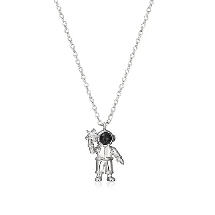 Space Astronaut Necklace Female and Male Students Girlfriends Tide Ins Pendant Simple Sweater Chain Hip-Hop Chain 1$Free Postage