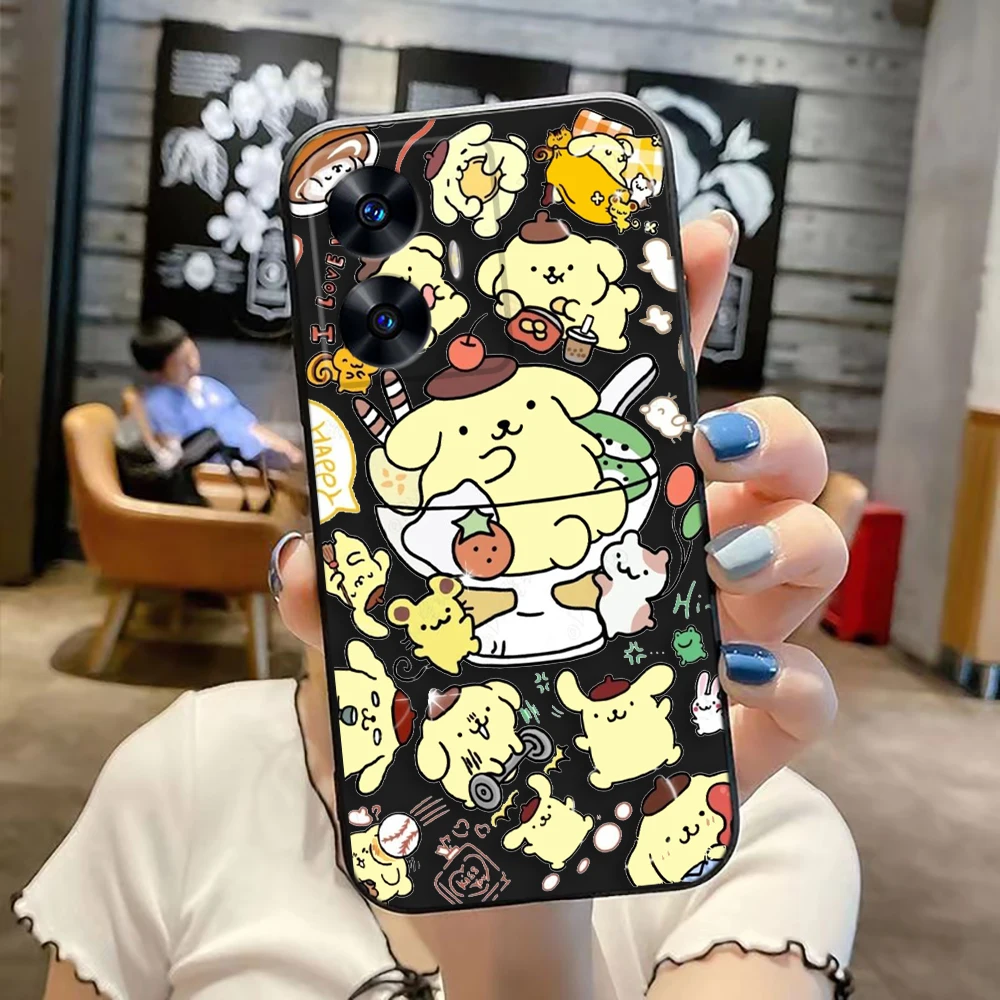 Чехол для телефона Cartoon Cute Pompom Purin Realme C65 C63 C53 C35 C55 C33 C30 C21Y C20 C12 C11 GT 2 XT NARAO 20 30 50 Case Funda