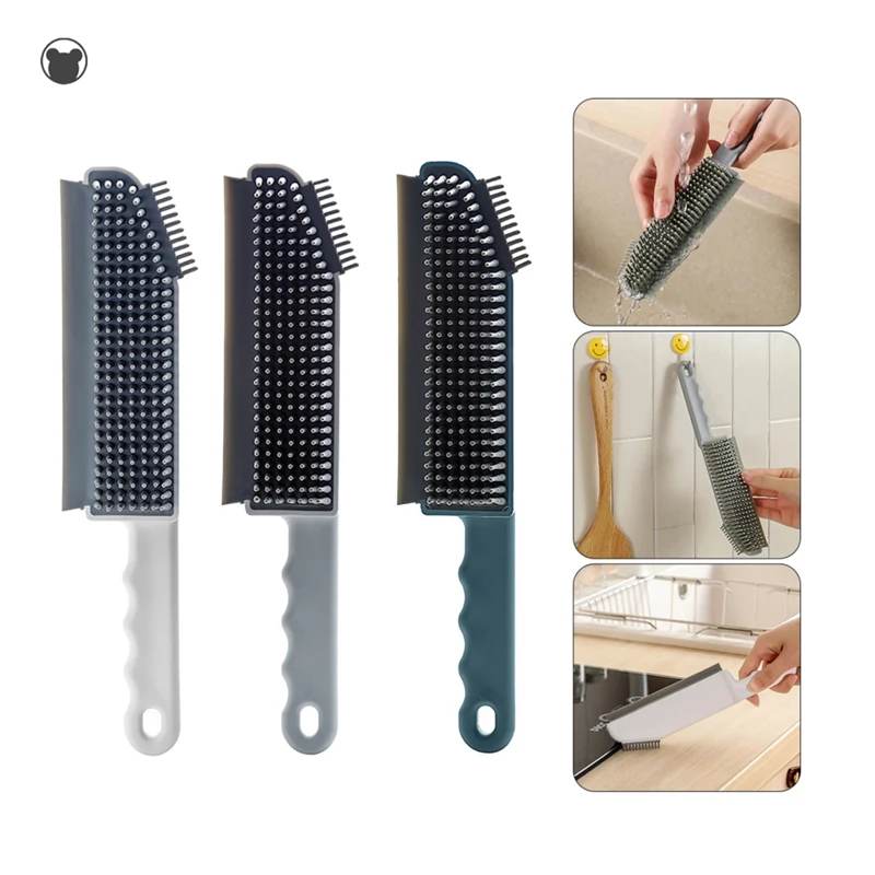 

Silicone cleaning brush floor bathtub brush for kitchen and bathroom desktop glass scraper corner brush household cleaning tool