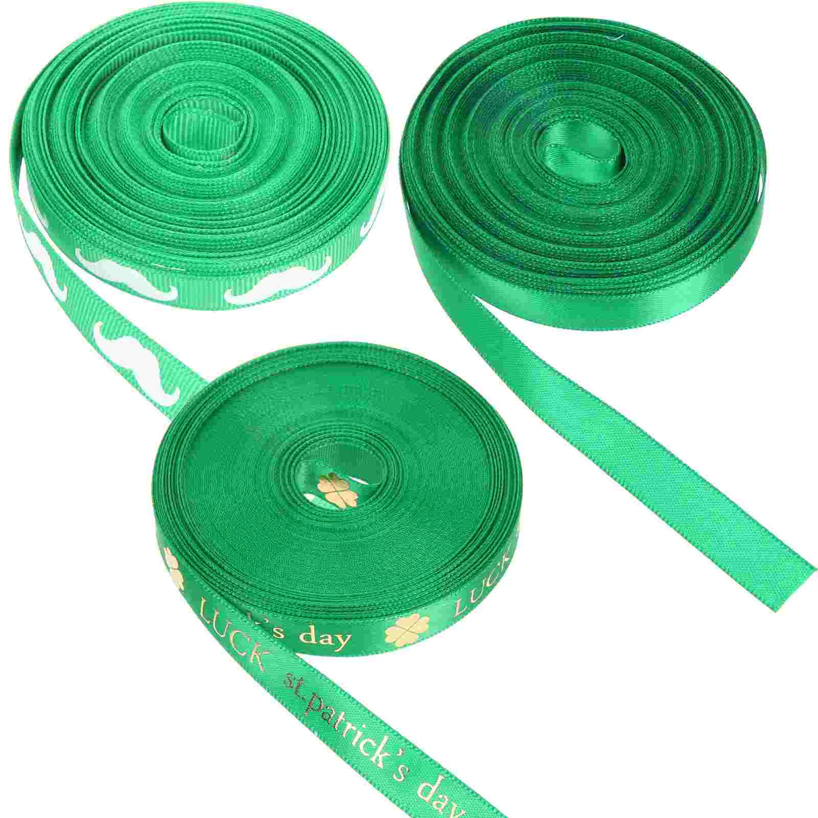 

Wrapping Ribbon Shamrock Wrapping Ribbon Green Decor Packing Ribbon Decorate Holiday Grosgrain Ribbon Wrapping Ribbon