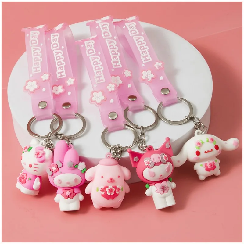 

Брелок для ключей Sanrio, серия Hello Kitty, платья Kuromi Mymelody, милые аниме Мультяшные периферийные детские игрушки, кавайное украшение для дома