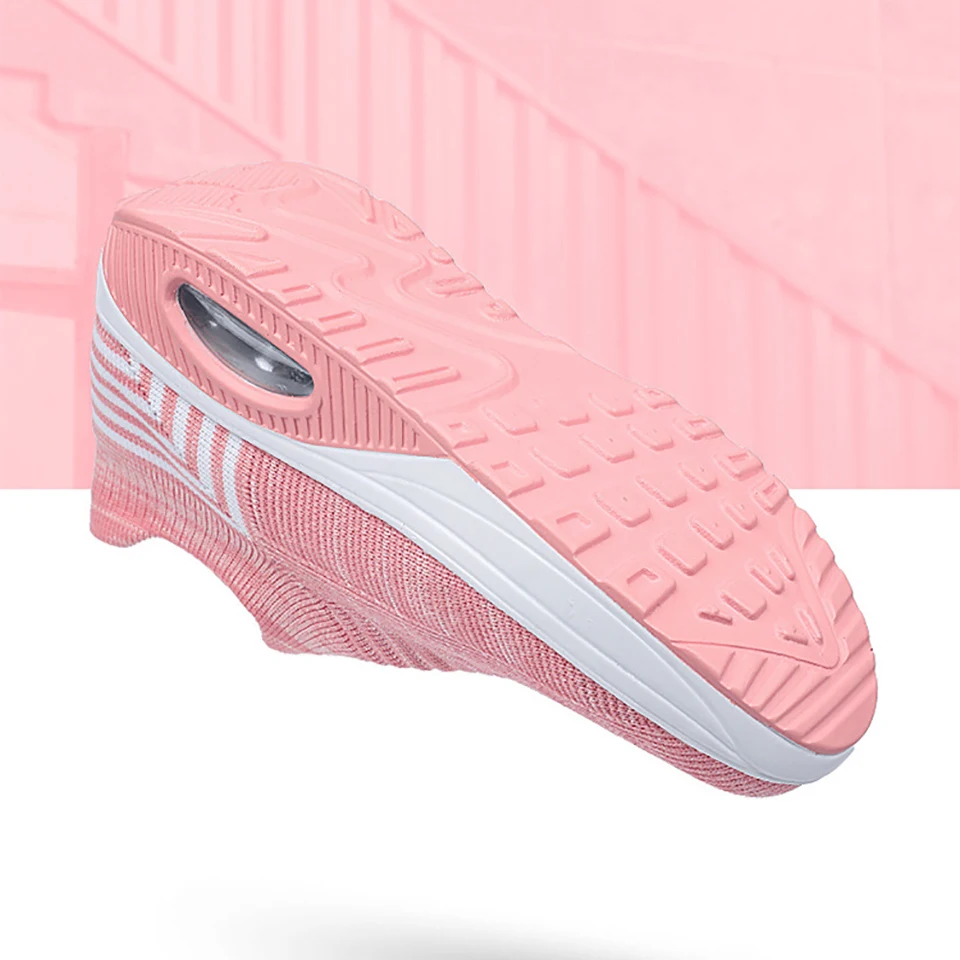 Loekeah Women's Sneakers Breathable Platform Toning Wedge Walking Shoes Lightweight Knitting Sock Casual Rocking Shoes Running