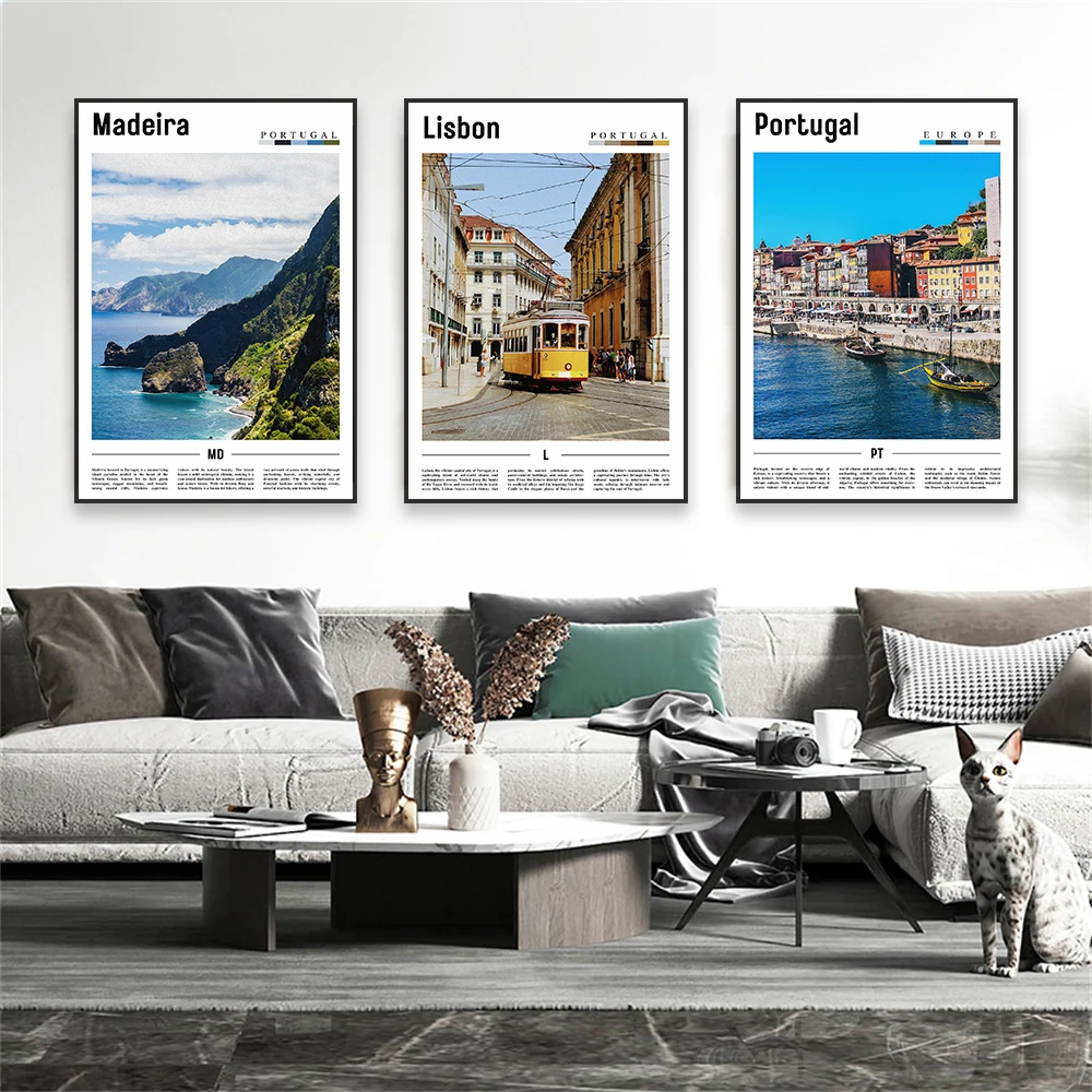 Постер для путешествий Madeira Португалия настенное искусство городской пейзаж