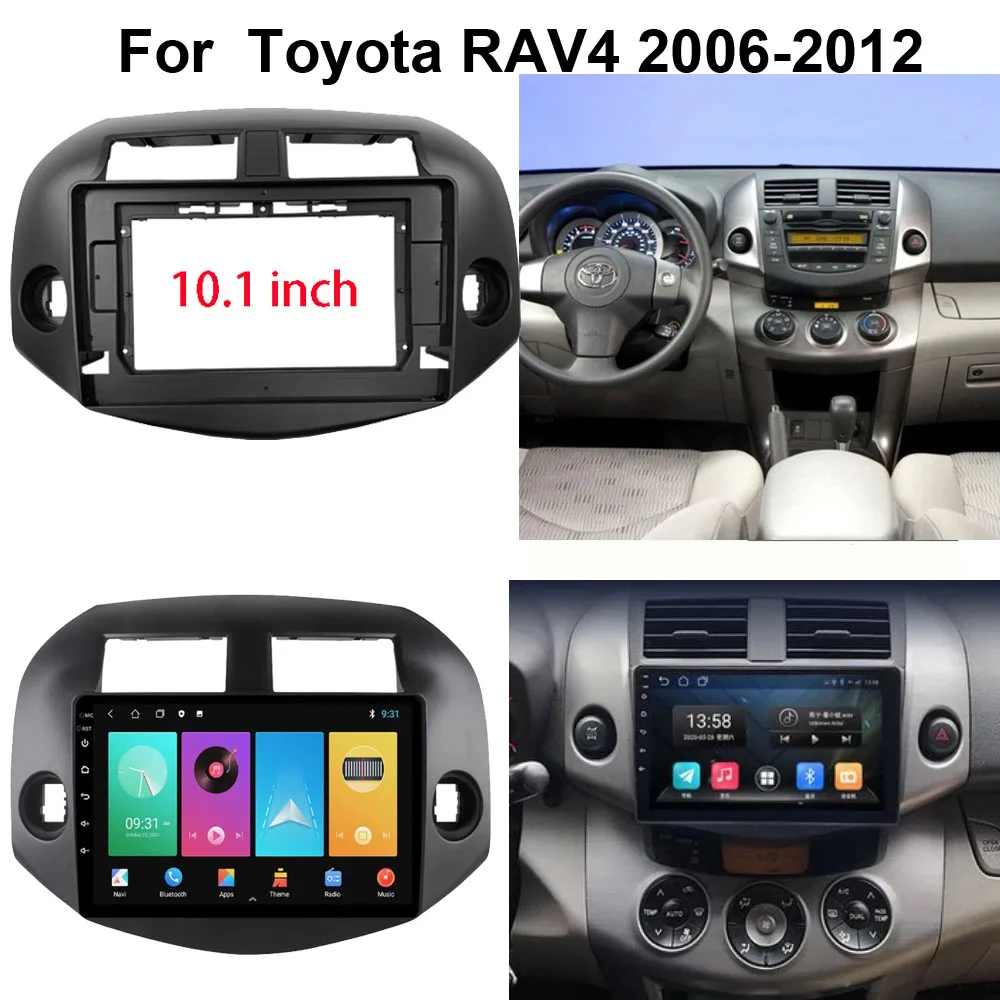 

10.1inch Car DVD Frame Audio Fitting Adaptor Dash Trim Kits Fascia For Toyota RAV4 2006-2012 car panel audio fascias cable