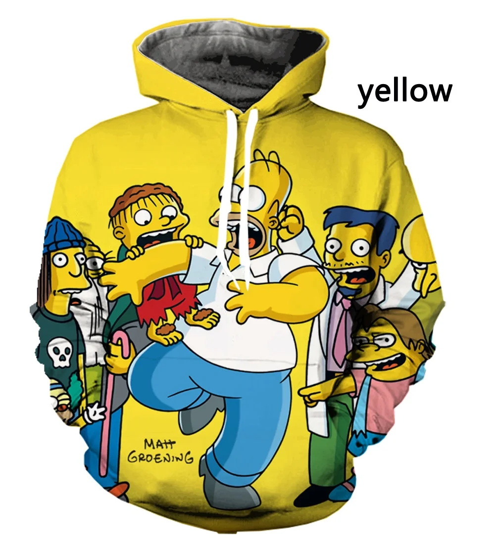 Новинка 2022 Мужская и Женская толстовка с 3D принтом S-Simpsons уличный пуловер унисекс