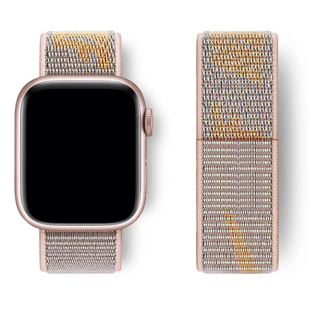 Ремешок для Apple Watch Band 45 мм 44 42 41 49 40 38 Нейлоновый браслет Correa iwatch series 8 9 7 6 5 4 3 SE Ultra