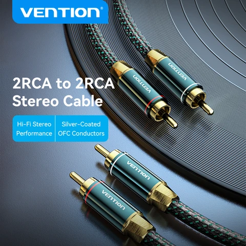 Аудиокабель Vention 2RCA-2RCA зеленый