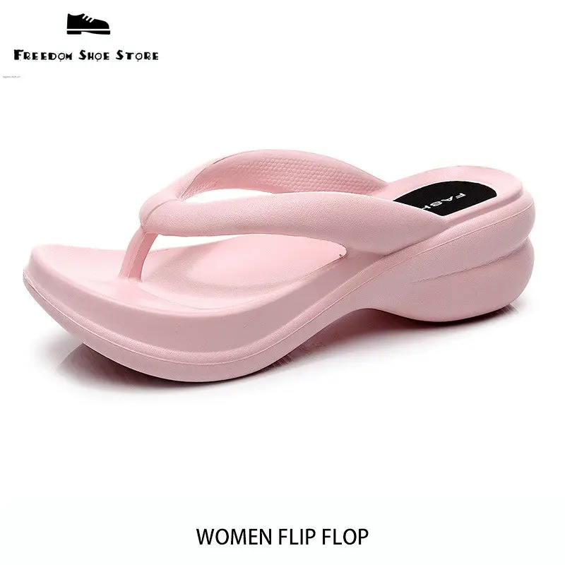 

Шлепанцы женские из ЭВА, мягкая подошва, высокий каблук, сандалии Мэри Джейн, пляжные тапочки, премиум-класса, лето