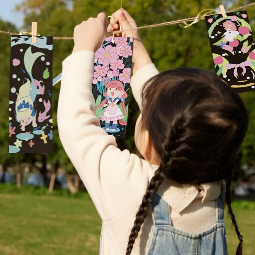 

Adults Kindergarten Scratch Painting Bookmark Set Magic Scratch Book Painting Drawing Toys Graffiti Bookmark Cards