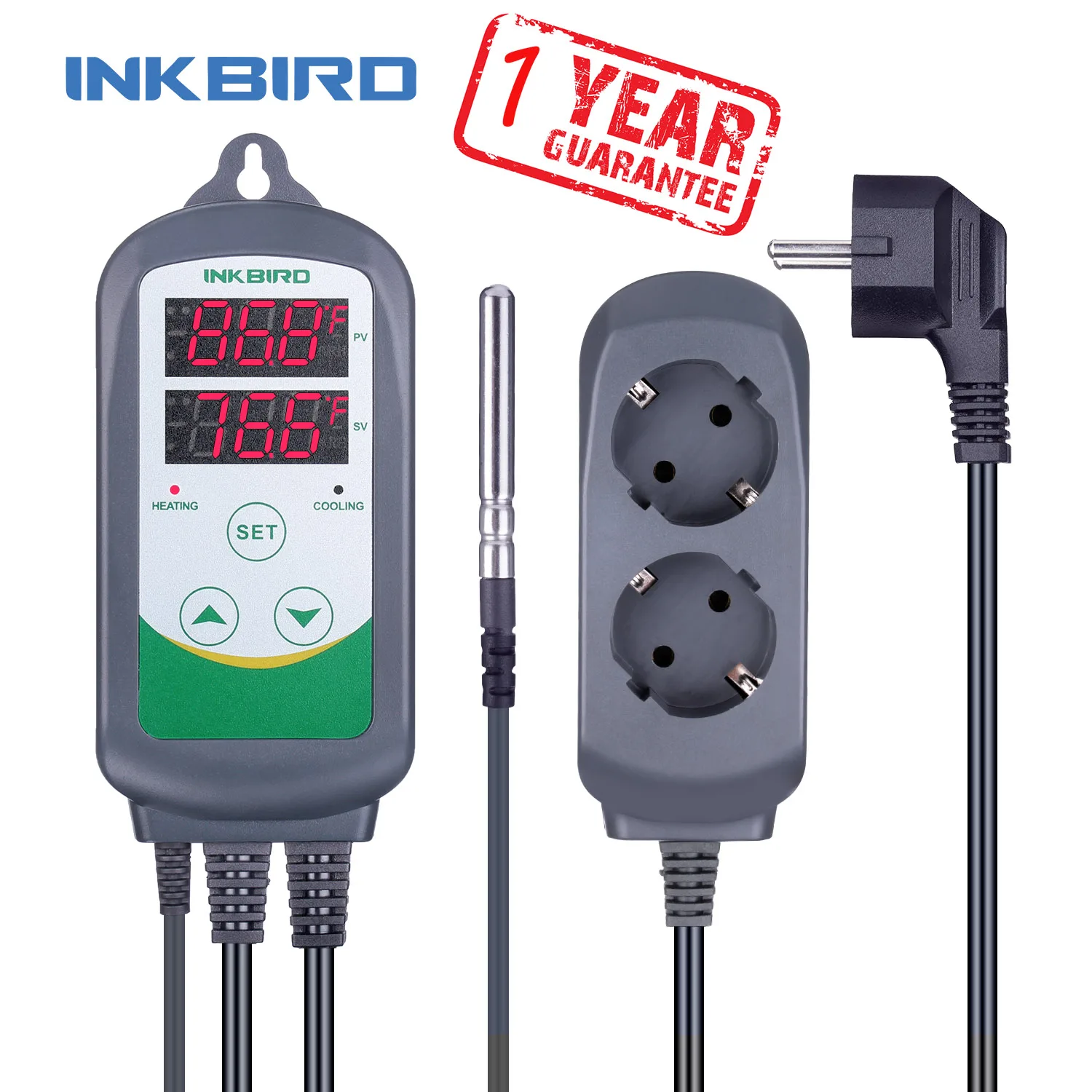 

Предпроводной терморегулятор INKBIRD ITC-308, регулятор температуры, термостат для нагрева и охлаждения домашнего пивоварения с европейской вилкой