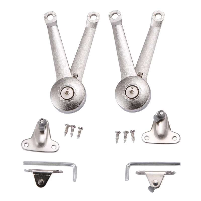 

Support Hinge In Satin Nickel Lid Stay With Soft Close Toy Box Hinge Support Max Weight Support 120Lb/6Pcs (6 Pack)