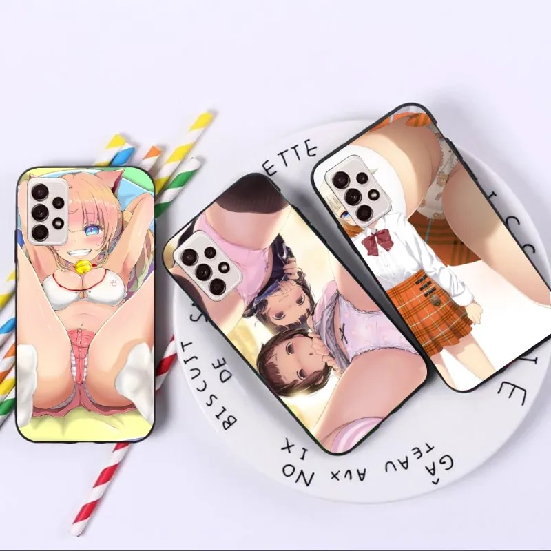 

Милый чехол для телефона с аниме Hentai Girl для Samsung A91, A81, A73, A72, A71, A30S, A20, A12, A13, A52, A53, 4G, искусственный черный мягкий чехол, чехол