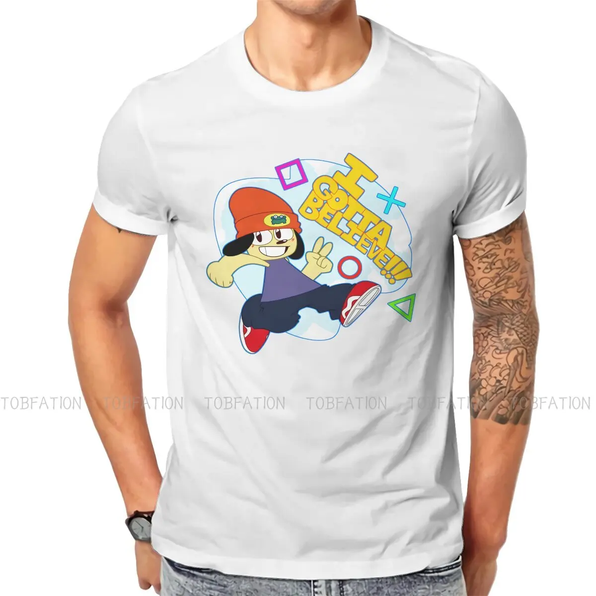 

Футболка мужская оверсайз из чистого хлопка, с ритмичной игрой