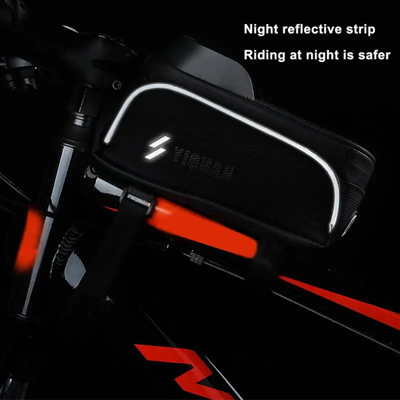

Bicycle Bag Frame6.5in 1.7L Front Top Tube Cycling Bag Waterproof Phone Case Touchscreen Bag MTB Pack Bike Accessories