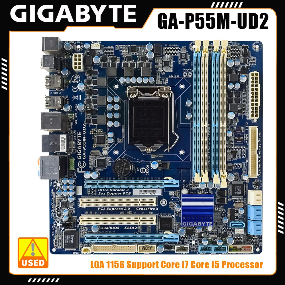 

Gigabyte GA-P55M-UD2 Материнская плата Intel P55 чипсет Micro ATX материнская плата DDR3 16 Гб LGA 1156 поддерживает процессор Core i7/Core i5