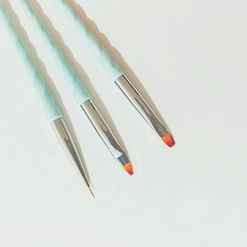 

3 Colors Nail Art Acrylic Liner Brush French Stripes Lines Drawing Painting Pen UV Gel Extension Builder Carving Manicure Set