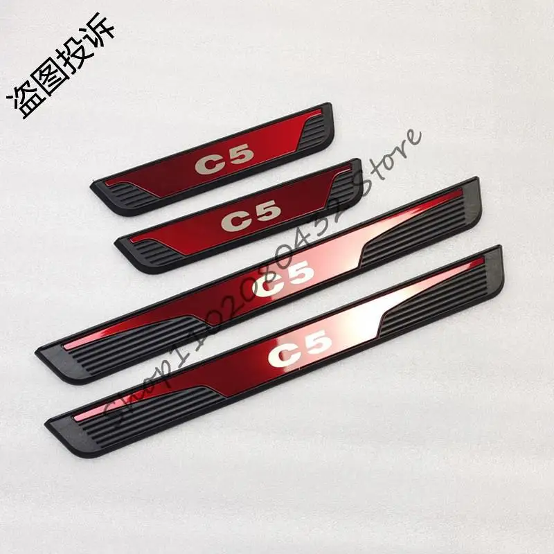 

Car Door Sill Scuff Plate Trim Auto Protector Accessories ABS Stainless Steel Styling Sticker for Citroen C5 2010-2016