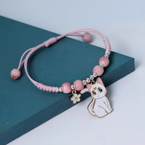 Yungqi мультяшный браслет с котом и цветком
