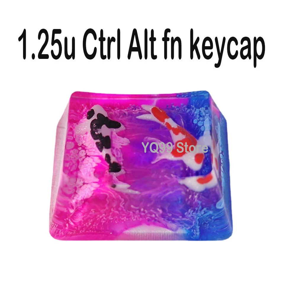 

Personality Design Resin Keycaps 1.25U Ctrl Alt Fn Keys Koi Keycap for Cherry Mx Switc Mechanical Game Keyboard Key Caps Gift