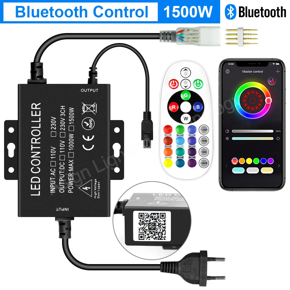 Пульт дистанционного управления/Bluetooh/Tuya WiFi RGB контроллер переменного тока 220 В 750