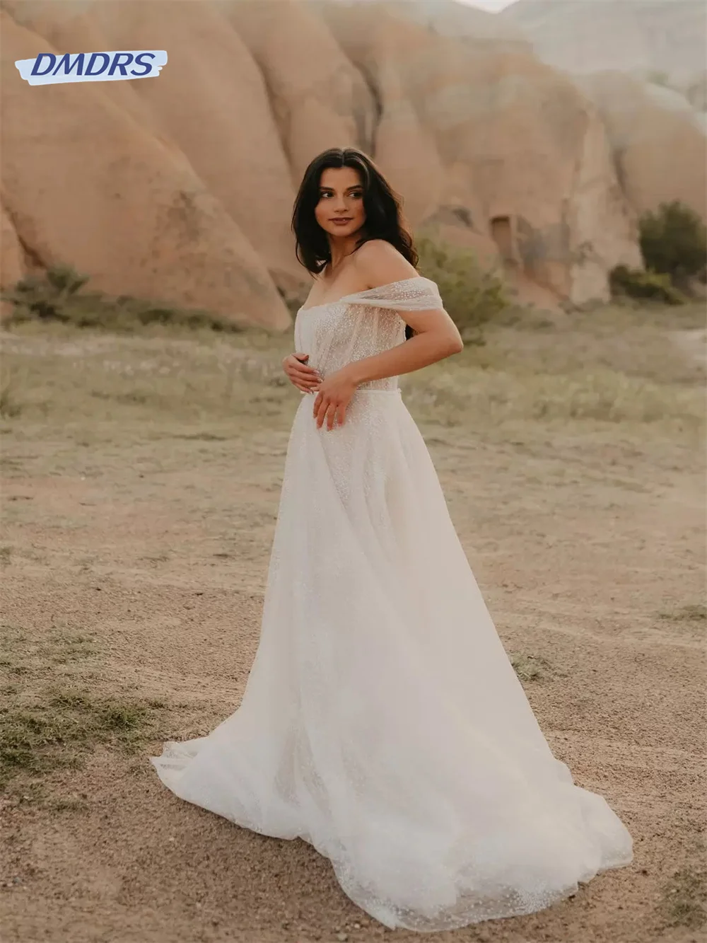 

Pastrol Strapless Off The Shoulder Wedding Dress Bohemian Lace Appliques Bridal Gown Romantic Vestidos De Novia