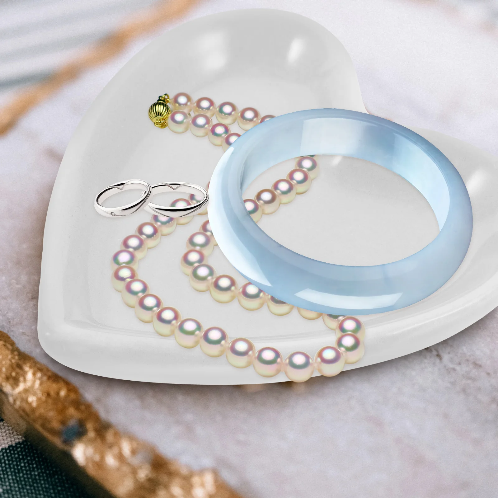 

Love Jewelry Plate Trinket Tray Jewellery Dish Ceramic Organizer Ceramics Woman