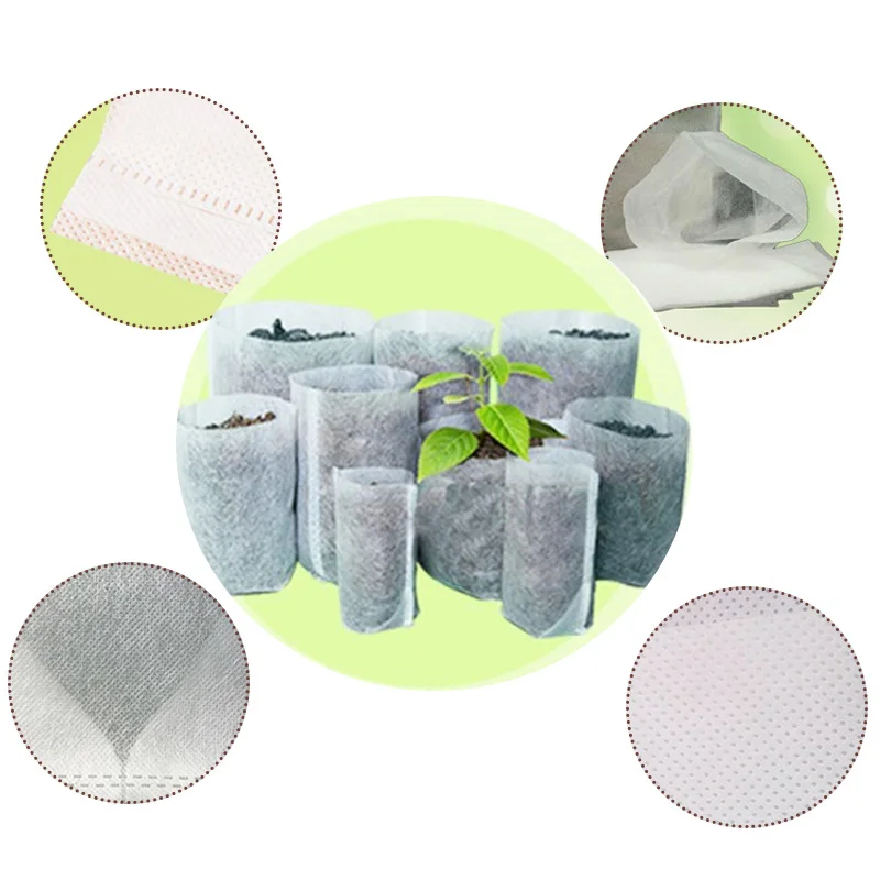 Lots Biodegradable Nonwoven Fabric Nursery Plant Grow Bags Seedling Growing Planter Planting Pots Eco-Friendly Ventilate Bag images - 6