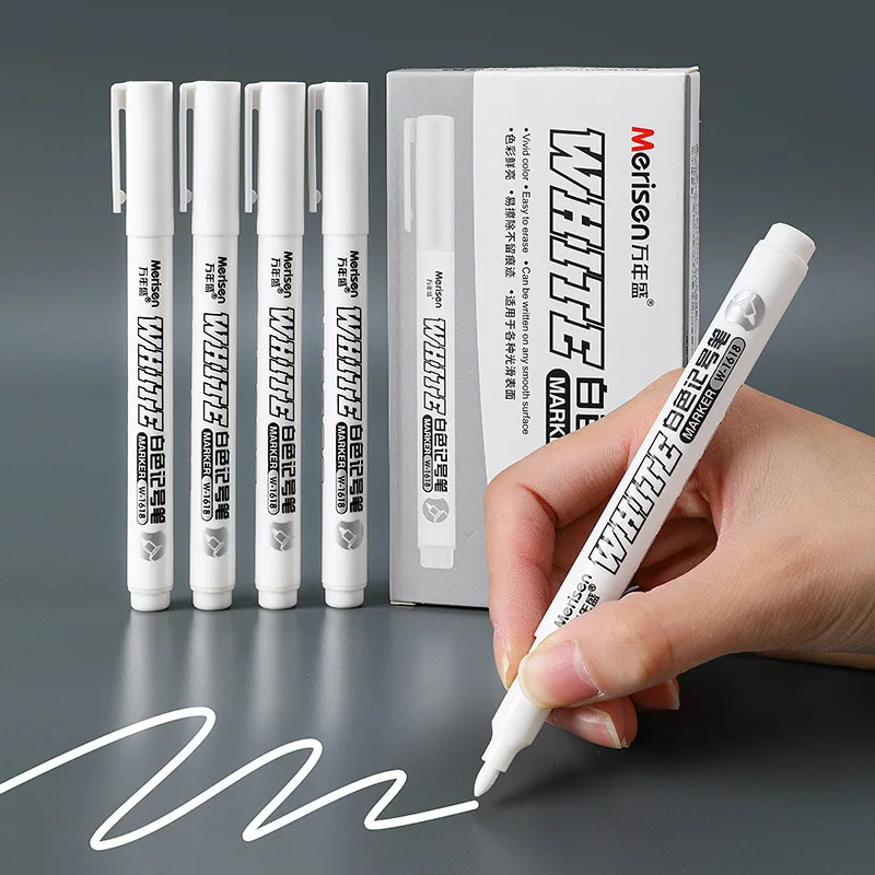 

1,0 мм водостойкая белая маркерная ручка Перманентный гелевый карандаш для граффити масляные ручки маркери фломастер для окраски шин для рисования блокнота