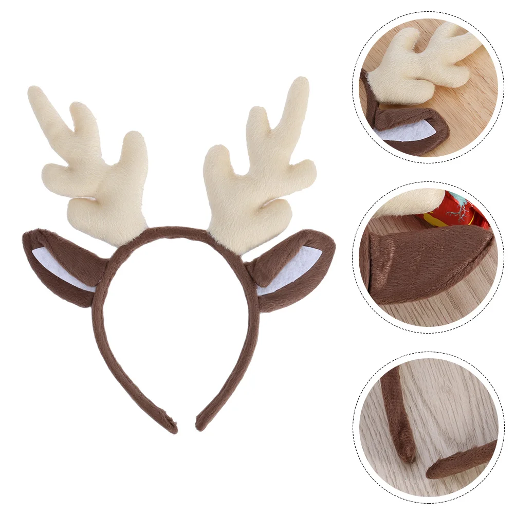 

Christmas Deer Xmas Antler Hair Hoops Horn Headband Decors Headwear Party Ties Kids
