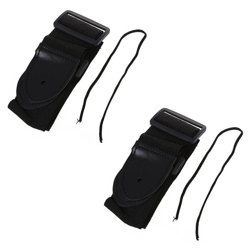 

2X Adjustable Guitar Strap Band Acoustic Electric 132 X 6Cm Black