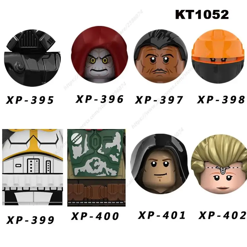 

1PCS Single Figures Head accessories Building Blocks toys Series-161-KT1052 XP395 XP396 XP397 XP398