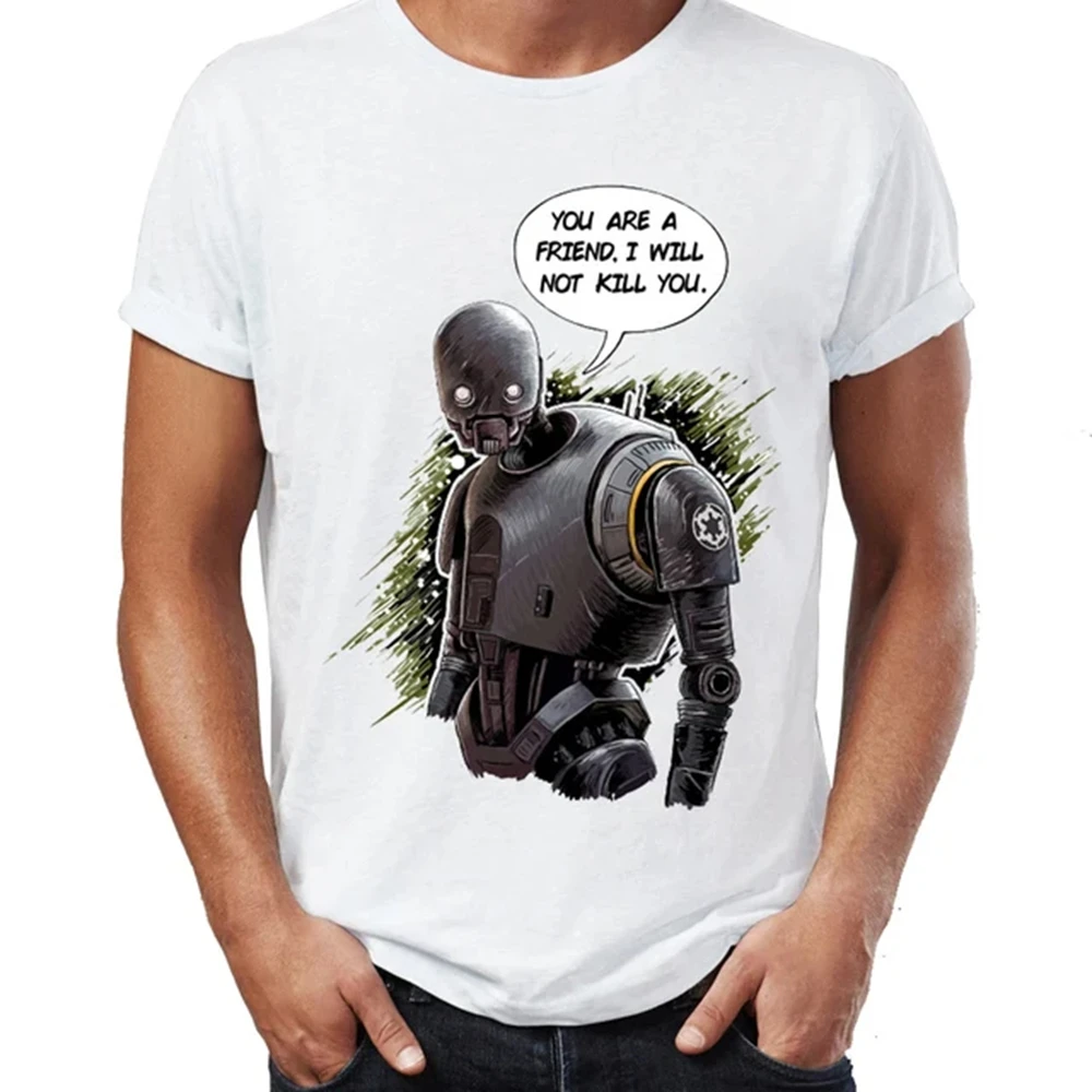 Футболка Мужская Одежда Homme Driod Imperial Road Abby R2D2 C3PO Game Awesome Artwork Print 10781